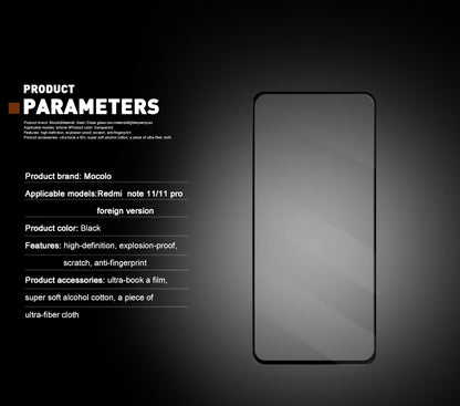 Mocolo 2.5D Full Glue Glass - Apsauginis stiklas, skirtas Xiaomi Redmi Note 11 Pro / Note 11 Pro Plus