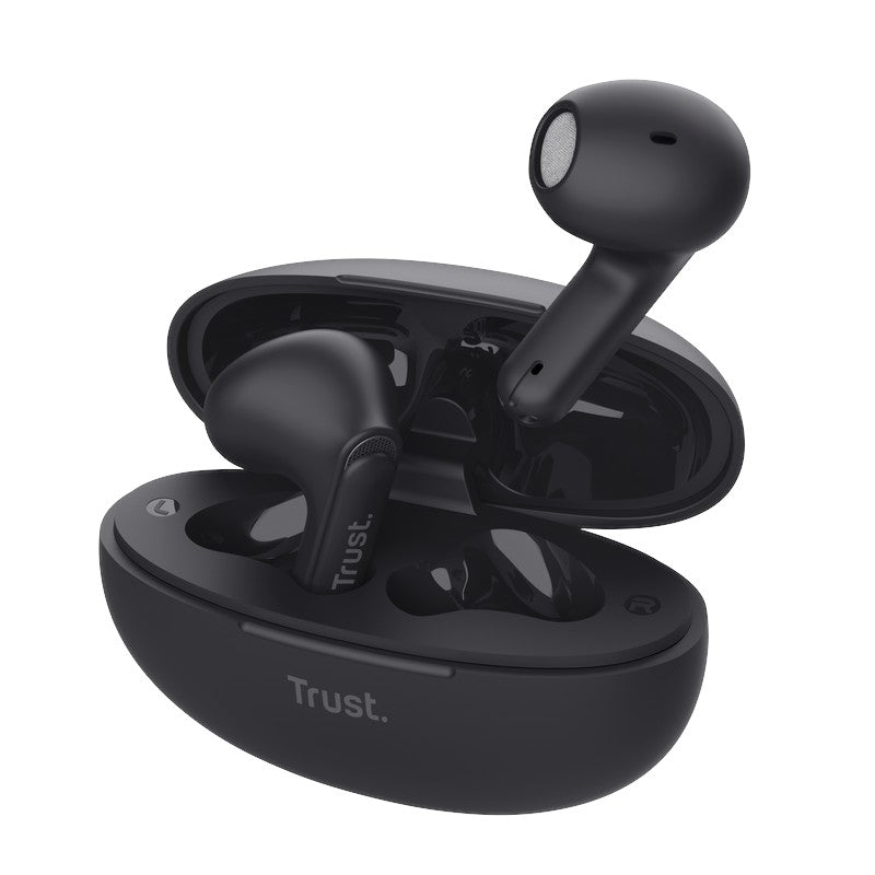 Trust Yavi – Belaidės „Bluetooth“ TWS ausinės su įkrovimo dėklu ir ENC (juodos)