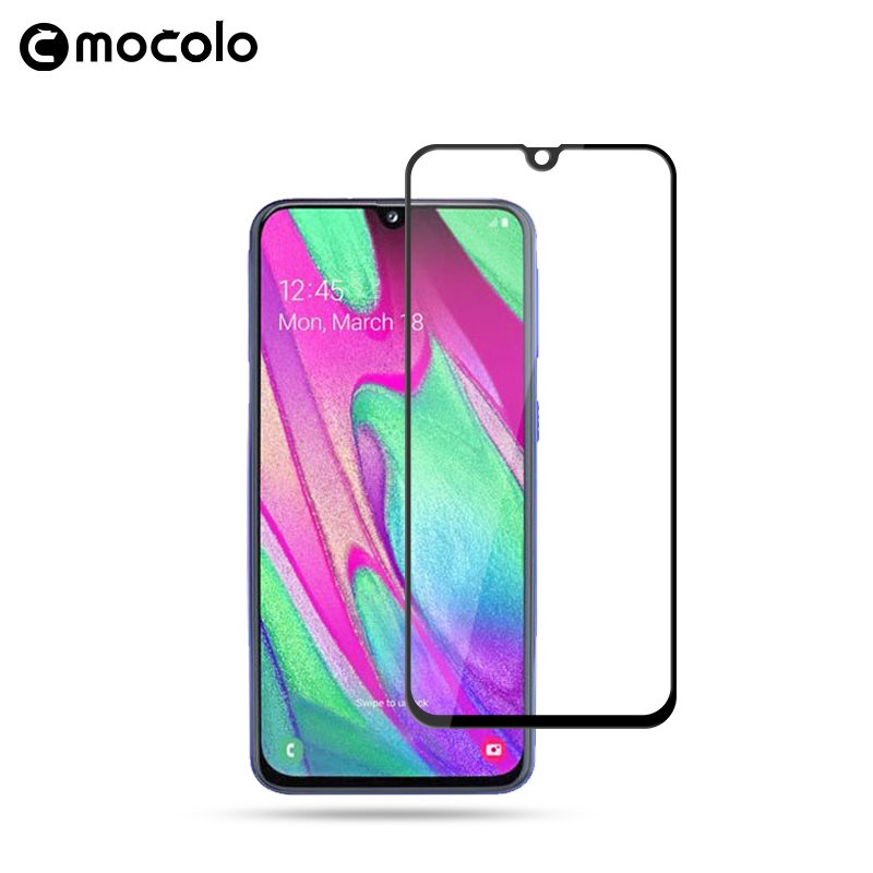 Mocolo 3D 9H Full Glue - visą ekraną dengianti ekrano apsauga, skirta Samsung Galaxy A40 (juoda)