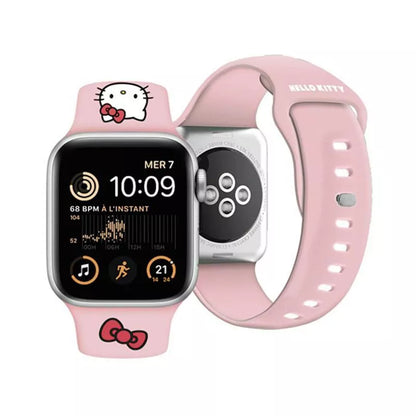 „Hello Kitty“ silikoninis apyrankė „Kitty Head“ – „Apple Watch“ 42/44/45/49 mm (rožinė)