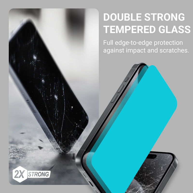 Crong EasyShield 2 vnt. – Grūdinto stiklo apsauginis ekranas iPhone 16 Plus / iPhone 15 Plus (2 vnt.)