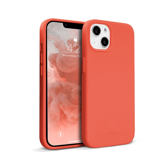 Crong Color Cover skystas silikoninis dėklas, skirtas „iPhone 13“ (koralų raudona)