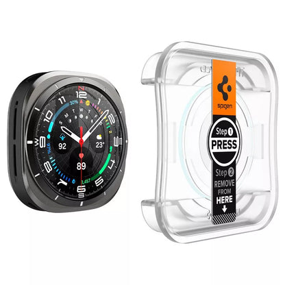Spigen GLAS.TR EZ FIT 2 vnt. – Grūdintas stiklas, skirtas Samsung Galaxy Watch Ultra 47 mm (2025/2024) (2 vienetai)