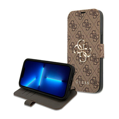 Guess Booktype 4G Big Metal Logo - Dėklas skirtas iPhone 13 Pro Max (Ruda)