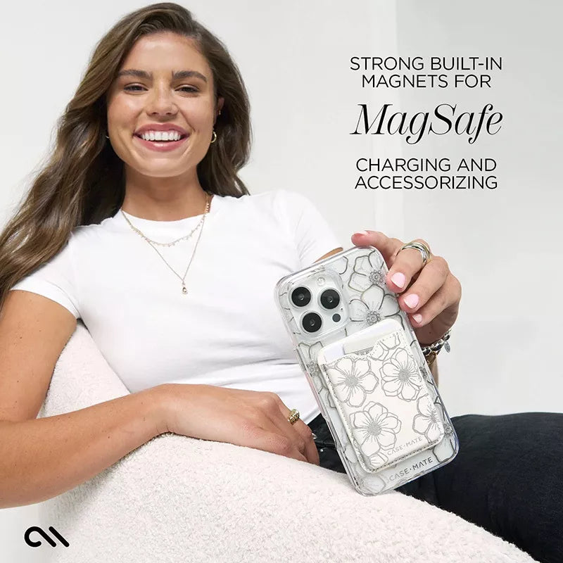 Case-Mate Floral Gems MagSafe – dėklas iPhone 16 Pro Max (auksinis)