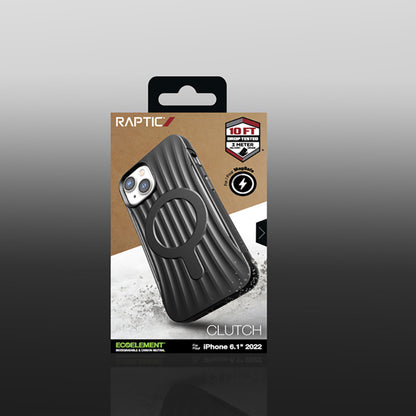 X-Doria Raptic Clutch MagSafe – biologiškai skaidomas dėklas, skirtas „iPhone 14“ (išbandyta iki 3 m aukščio kritimo) (juoda)