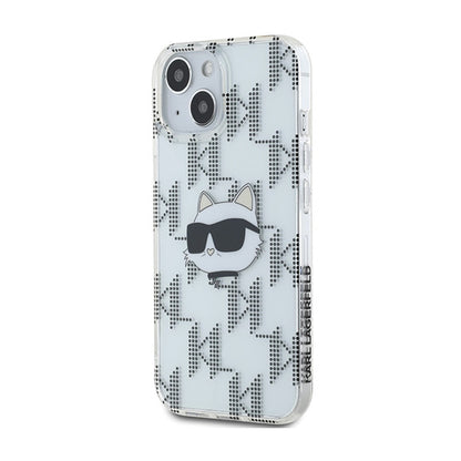 Karl Lagerfeld IML Choupette Head & Monogram – „iPhone 15“ / „iPhone 14“ / „iPhone 13“ dėklas (skaidrus)