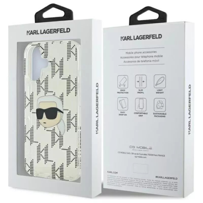 Karl Lagerfeld IML Karl Head Electroplated – Dėklas iPhone 16 (skaidrus)