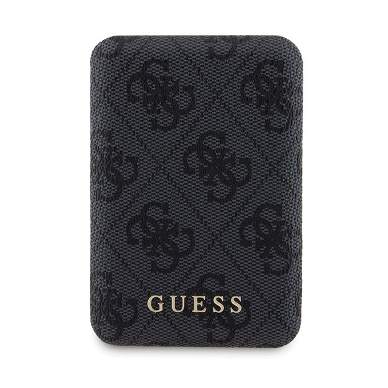 Guess Bundle Pack MagSafe 4G Metal Gold Logo - dėklo komplektas + Power Bank 5000mAh MagSafe iPhone 14 Pro Max (juodas)