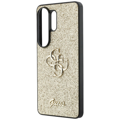 Guess Fixed Glitter Big 4G Metal Logo – Samsung Galaxy S26 Ultra dėklas (Auksinis)