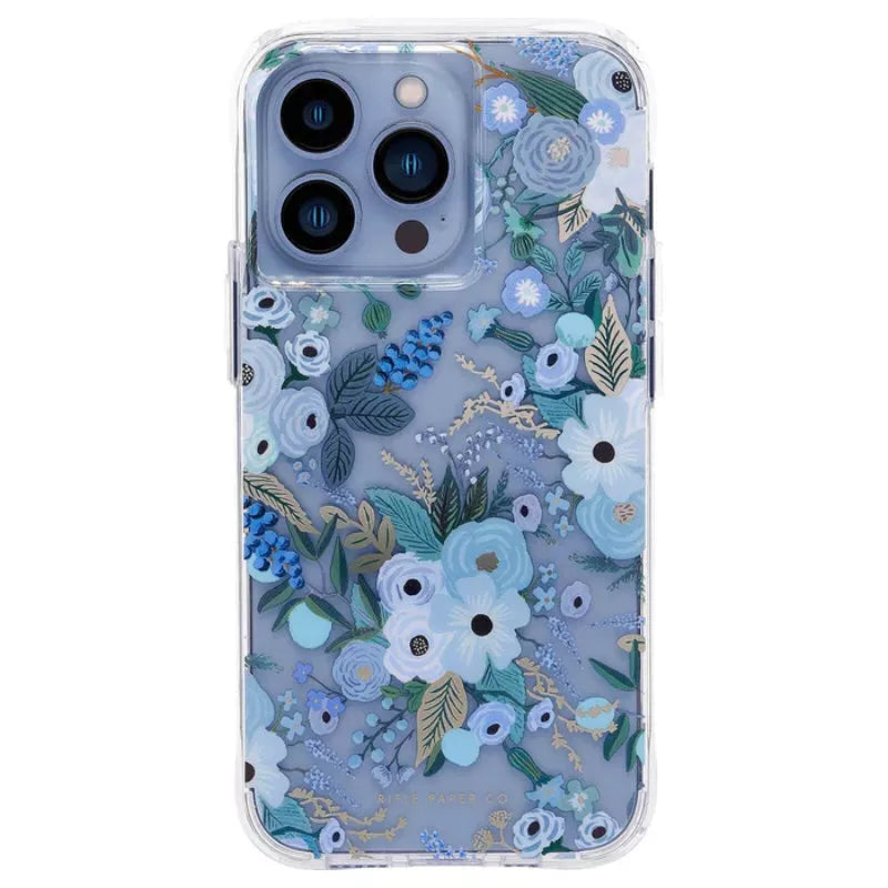 Rifle Paper Clear - Dėklas, skirtas iPhone 13 Pro (Garden Party Blue)