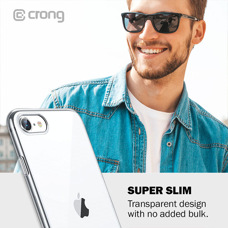 Crong Crystal Slim Cover – apsauginis dėklas SE 2020 / iPhone 8 / 7 (skaidrus)