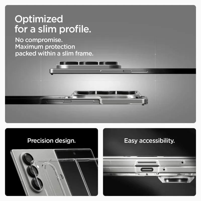 Spigen Airskin Mag MagSafe dėklas Samsung Galaxy Z Fold 7 (Skaidrus/Baltas)