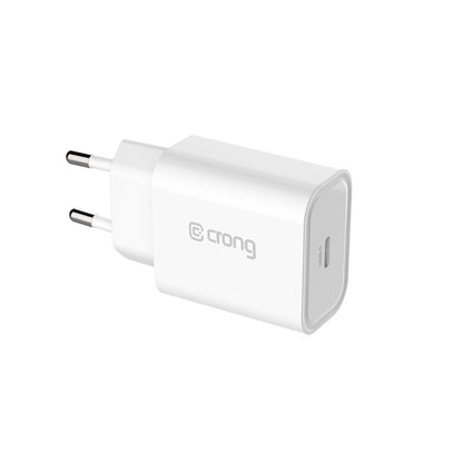 Crong USB-C kelioninis įkroviklis – sieninis įkroviklis USB-C Power Delivery 20W (baltas)