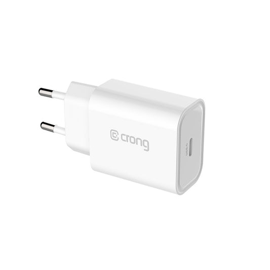 Crong USB-C kelioninis įkroviklis – sieninis įkroviklis USB-C Power Delivery 20W (baltas)