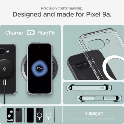 Spigen Ultra Hybrid Mag MagSafe – dėklas skirtas Google Pixel 9a (baltas)