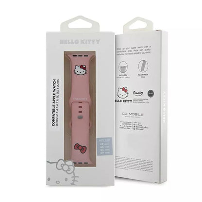 „Hello Kitty“ silikoninis apyrankė „Kitty Head“ – „Apple Watch“ 42/44/45/49 mm (rožinė)