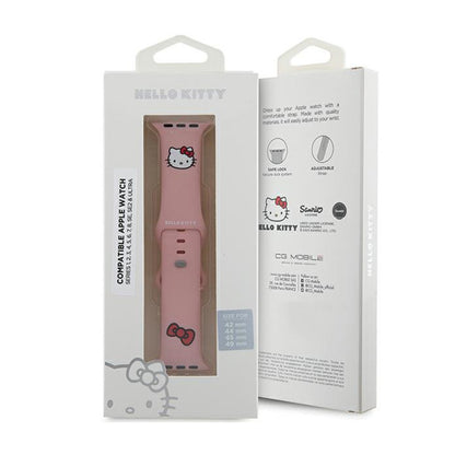 „Hello Kitty“ silikoninis apyrankė „Kitty Head“ – „Apple Watch“ 42/44/45/49 mm (rožinė)