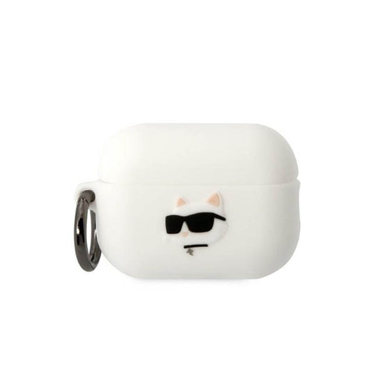 Karl Lagerfeld Silikoninis NFT Choupette Galvutė 3D - AirPods Pro 2 dėklas (baltas)