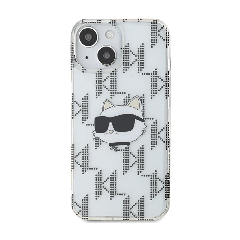 Karl Lagerfeld IML Choupette Head & Monogram – „iPhone 15“ / „iPhone 14“ / „iPhone 13“ dėklas (skaidrus)