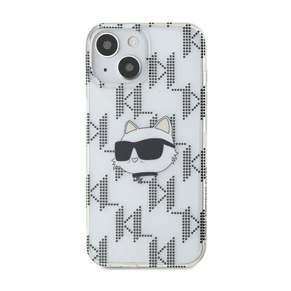 Karl Lagerfeld IML Choupette Head & Monogram – „iPhone 15“ / „iPhone 14“ / „iPhone 13“ dėklas (skaidrus)