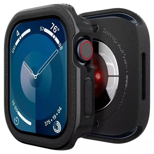 Spigen Caseology Vault – „Apple Watch 10“ 46 mm dėklas (matinė juoda)