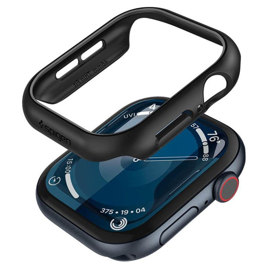 Spigen Thin Fit – dėklas, skirtas Apple Watch 10 46 mm (juoda spalva)