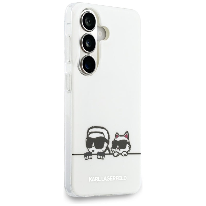 Karl Lagerfeld IML Peekaboo Karl & Choupette MagSafe dėklas, skirtas Samsung Galaxy S26+ (transparent)