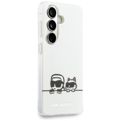 Karl Lagerfeld IML Peekaboo Karl & Choupette MagSafe dėklas, skirtas Samsung Galaxy S26+ (transparent)