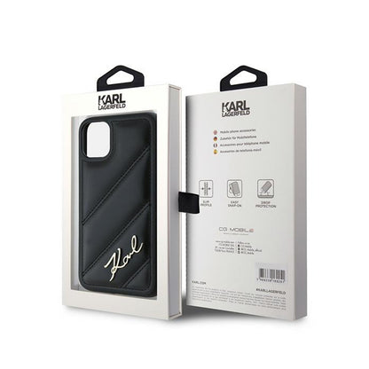 Karl Lagerfeld Diagonal Quilted Script – dėklas iPhone 11 (juodas)