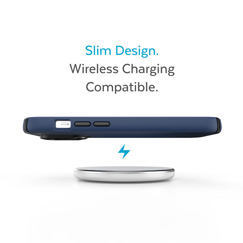 Speck Presidio2 Pro - dėklas iPhone 14 Pro Max su MICROBAN danga (Pakrantės mėlyna / juoda / balta)