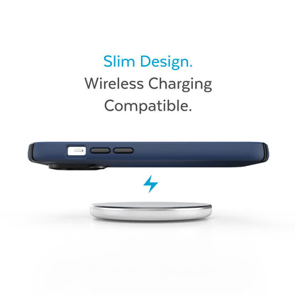 Speck Presidio2 Pro - dėklas iPhone 14 Pro Max su MICROBAN danga (Pakrantės mėlyna / juoda / balta)