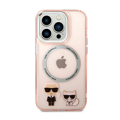 Karl Lagerfeld Karl&Choupette Aluminium MagSafe – Dėklas, skirtas „iPhone 14 Pro Max“ (rožinis)