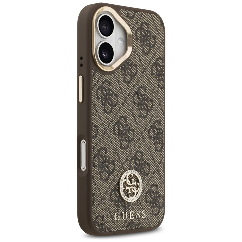 Guess 4G Strass Logotipas MagSafe - dėklas iPhone 17 (Rudos)