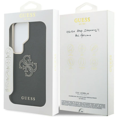 Guess Grained Big 4G Metal Logo dėklas - Samsung Galaxy S26 Ultra (Juodas)