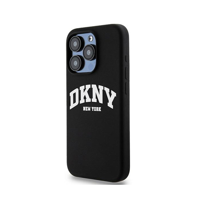 DKNY Liquid Silicone baltas su spausdintu logotipu MagSafe – dėklas, skirtas iPhone 13 Pro (juoda)
