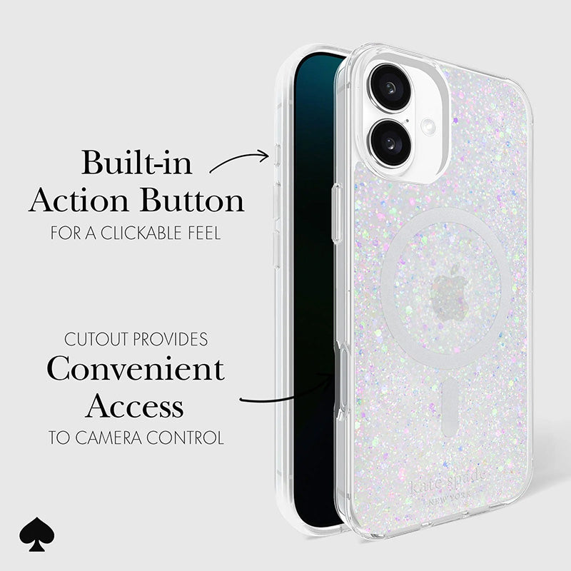 Kate Spade New York Apsauginis MagSafe dėklas – skirtas iPhone 16 Plus (stambus blizgučiai)