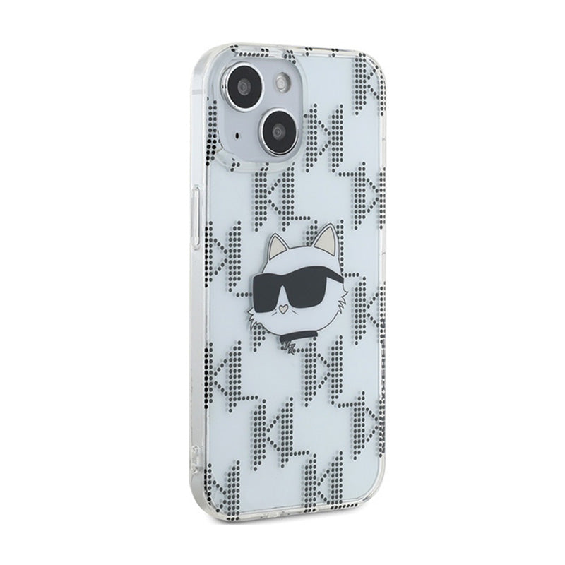 Karl Lagerfeld IML Choupette Head & Monogram – „iPhone 15“ / „iPhone 14“ / „iPhone 13“ dėklas (skaidrus)