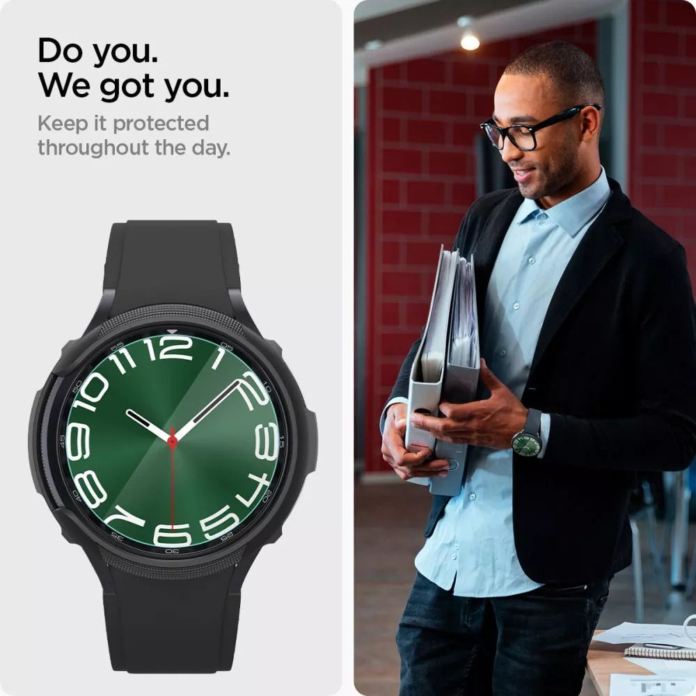 Spigen GLAS.TR EZ FIT 2 vnt. – grūdintas stiklas skirtas Samsung Galaxy Watch 6 Classic 47 mm (2 vnt.)