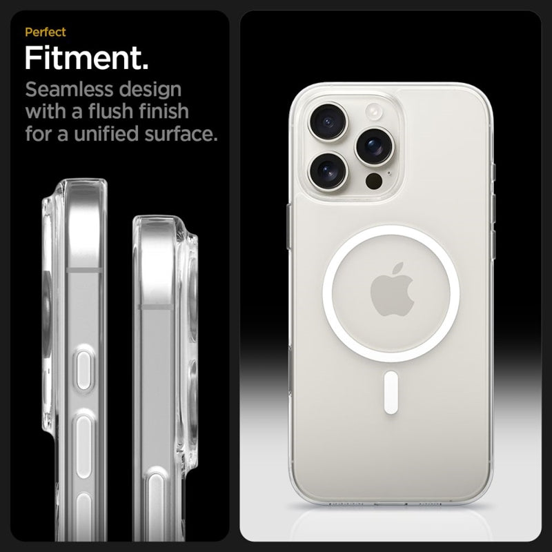 Spigen Thin Fit T Mag MagSafe dėklas iPhone 16 Pro Max (Skaidrus / Baltas)