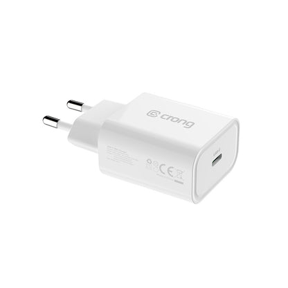 Crong USB-C kelioninis įkroviklis – sieninis įkroviklis USB-C Power Delivery 20W (baltas)