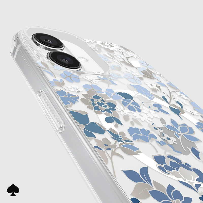 Kate Spade New York Protective Gems MagSafe – dėklas, skirtas iPhone 16 Plus (žiedų gėlynas mėlynas)