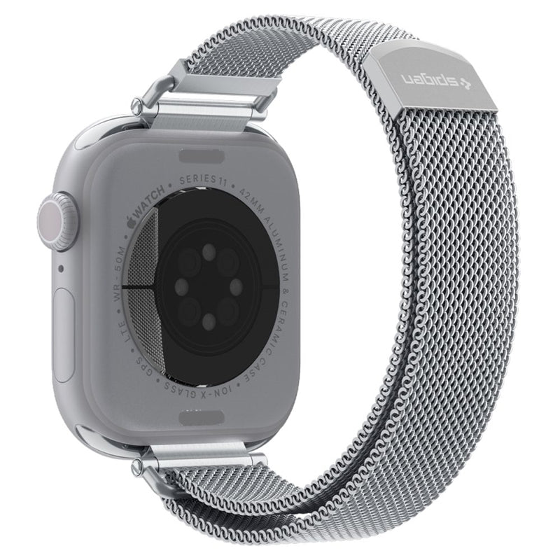 Spigen WBM4 - Nerūdijančio plieno apyrankė, skirta Apple Watch 40/41/42 mm (Sidabrinė)