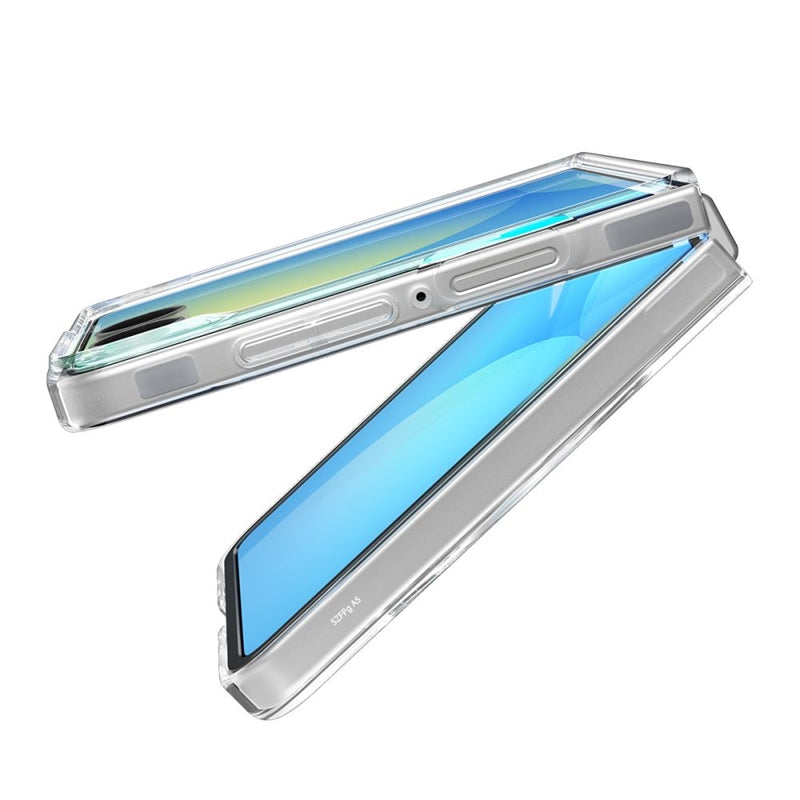 Spigen Airskin Mag MagSafe – dėklas, skirtas Samsung Galaxy Z Flip 7 (Skaidrus/Baltas)