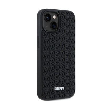 DKNY 3D Guminis Pasikartojantis Raštas - Dėklas iPhone 15 Plus (Juodas)
