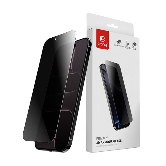 Crong Privatumo 3D Armor Glass - Grūdintas stiklas, apsaugantis iPhone Air privatumą