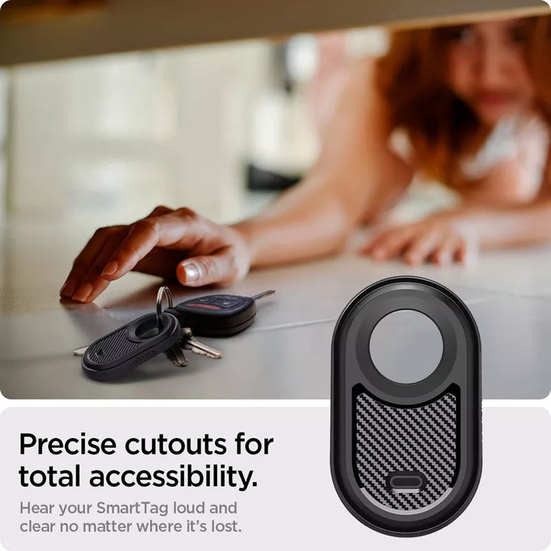 Spigen Rugged Armor – dėklas, skirtas „Samsung Galaxy SmartTag 2“ (juodas)