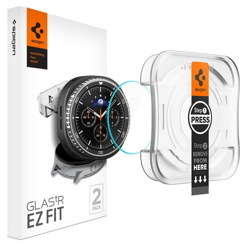 Spigen GLAS.TR EZ FIT 2 vnt. - Grūdintas stiklas, skirtas Samsung Galaxy Watch 8 Classic 46 mm (2 vnt.)