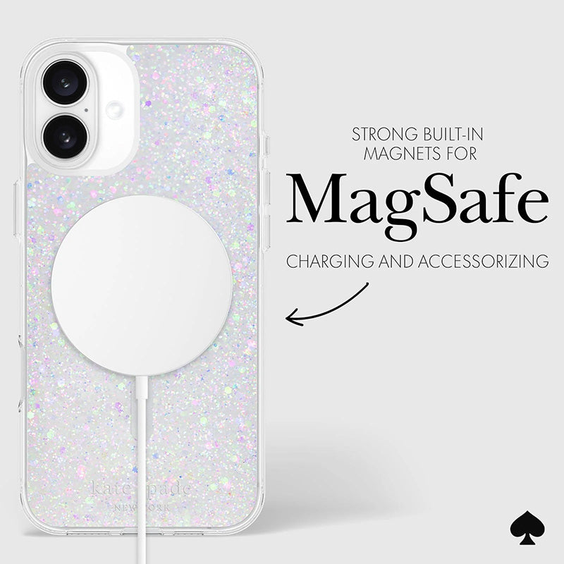 Kate Spade New York Apsauginis MagSafe dėklas – skirtas iPhone 16 Plus (stambus blizgučiai)
