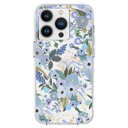 Rifle Paper Clear – „iPhone 14 Pro“ dėklas (Garden Party Blue)